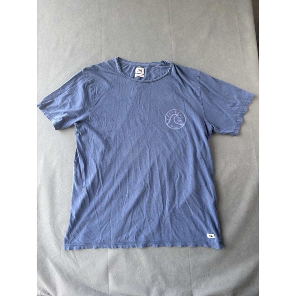 Quiksilver‎ Men's Big Logo Y2K Skate Surf T-Shirt Blue Size M